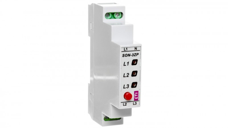 Sygnalizator obecności napięcia LED 3x400V 3-fazowy z przyciskiem SON-3 ZP 002471410 Sygnalizator obecności napięcia LED 3x400V 3-fazowy z przyciskiem SON-3 ZP 002471410