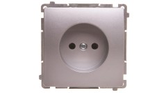 Simon Basic Gniazdo pojedyncze b/u 16A 250V srebrny mat BMG1.01/43