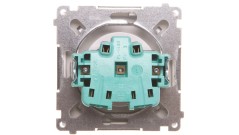 Simon Basic Gniazdo pojedyncze b/u 16A 250V srebrny mat BMG1.01/43