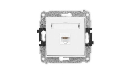 ICON Mechanizm gniazda komputerowego pojedynczego 1xRJ45, kat. 5e, 8-stykowy biały mat 25IGK-1