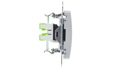 KARO Gniazdo komputerowe pojedyncze RJ45 kat.5e MMC srebrny perłowy GPK-1S/K/m/43