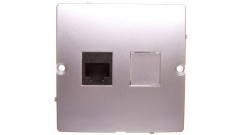 Simon Basic Gniazdo komputerowe pojedyncze RJ45 kat. 5e srebrny mat BMF51.02/43