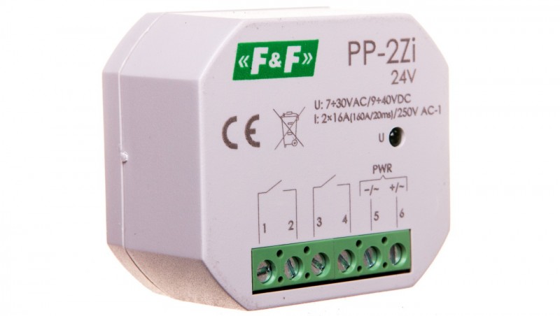 Przekaźnik elektromagnetyczny 2Z 16A 7-30V AC /9-40V DC (160A/20ms) PP-2Zi-24V