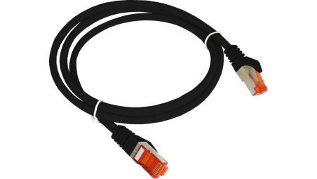 Patch-cord F/UTP kat.6 PVC 0.25m czarny KKS6CZA0.25