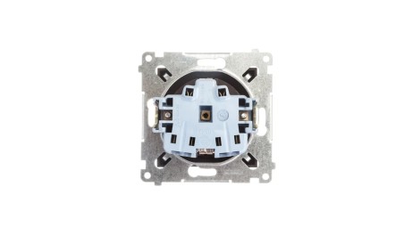 Simon 54 Gniazdo pojedyncze SCHUKO z/u 16A IP20 z przesłoną torów brąz mat DGSz1Z.01/46