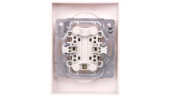 LOGI Gniazdo podwójne kompletne śrubowy Biały 16A 250V 021261102 25094