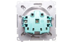 Simon Basic Gniazdo pojedyncze z/u bryzgoszczelne IP44 16A 250V srebrny mat BMGZ1B.01/43A
