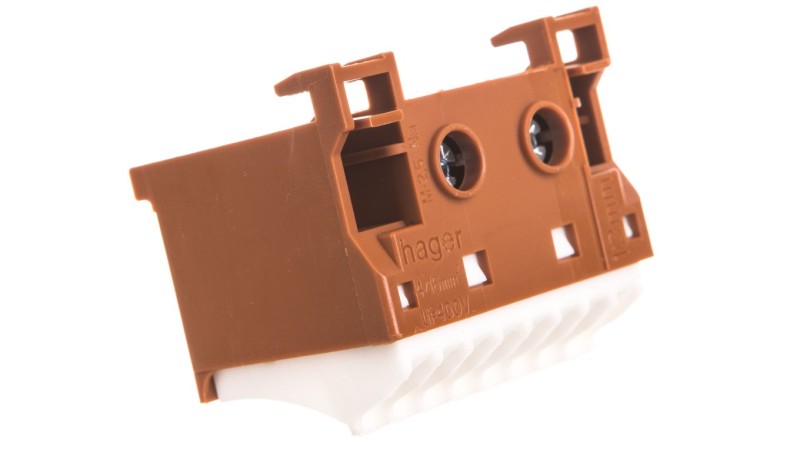Blok samozacisków 63A QC brązowy 10 przyłączy 33x45x45mm KN10P Blok samozacisków 63A QC brązowy 10 przyłączy 33x45x45mm KN10P