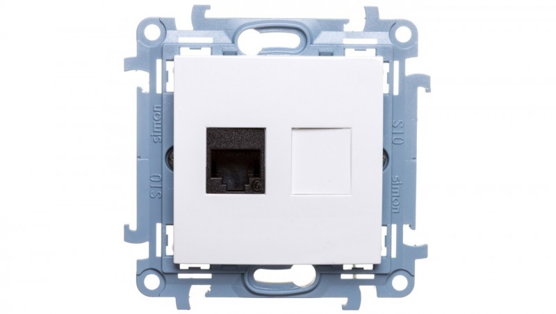 Simon 10 Gniazdo komputerowe pojedyncze RJ45 kat.6 biały C61.01/11 Simon 10 Gniazdo komputerowe pojedyncze RJ45 kat.6 biały C61.01/11