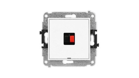 ICON Mechanizm gniazda głośnikowego pojedynczego, bez pola opisowego biały mat 25IGGBO-1