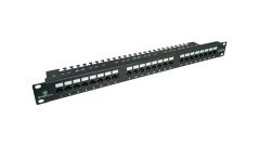 Patch panel UTP kat.6, 24 porty LSA z półką 1U PK001