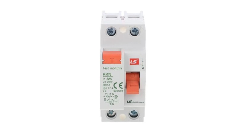 Wyłącznik różnicowoprądowy 2P 32A 0,03A typ AC RKN-2P-32A/30mA 06220106R0 Wyłącznik różnicowoprądowy 2P 32A 0,03A typ AC RKN-2P-32A/30mA 06220106R0