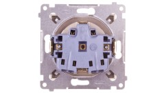 Simon 54 Gniazdo pojedyncze SCHUKO z/u 16A IP20 z przesłoną torów złoty mat DGSz1Z.01/44