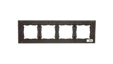 Simon 82 Ramka poczwórna pozioma drewniana wenge/ ramka pośrednia aluminium mat 82947-65