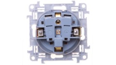 Simon 10 Gniazdo pojedyncze SCHUKO z uszczelką klapka transparetna biała 16A 250V IP44 CGSZ1B.01/11A