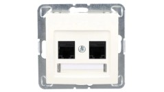 IMPRESJA Gniazdo komputerowe podwójne RJ45 kat.5e MMC ecrue GPK-2Y/K/m/27
