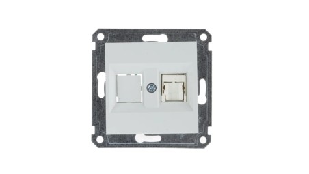 Lumina Gniazdo komputerowe pojedyncze RJ45 Cat.5e UTP białe WL2110