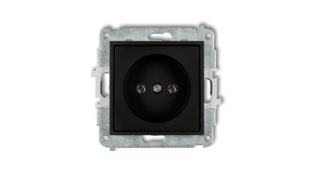 MINI Mechanizm gniazda pojedynczego bez uziemienia 2P (bez przesłon torów prądowych) czarny mat 12MGP-1