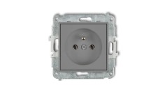 ICON Mechanizm gniazda pojedynczego z uziemieniem 2P+Z (bez przesłon torów prądowych) szary mat 27IGP-1z