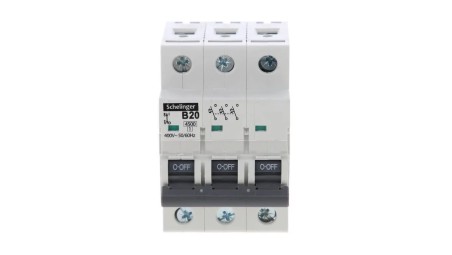 WYŁĄCZNIK NADPRĄDOWY 4,5KA 3P B 20A SCHELINGER A02-G7-3P-B20