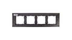 Simon 82 Ramka poczwórna pozioma metalowa aluminium/ ramka pośrednia aluminium mat 82947-33