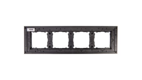 Simon 82 Ramka poczwórna pozioma metalowa aluminium/ ramka pośrednia aluminium mat 82947-33