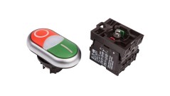 Przycisk sterowniczy 22mm podwójny czerwony/zielony z samopowrotem z podświetleniem 1Z 1R M22-DDL-GR-X1/X0/K11/230-W 216509