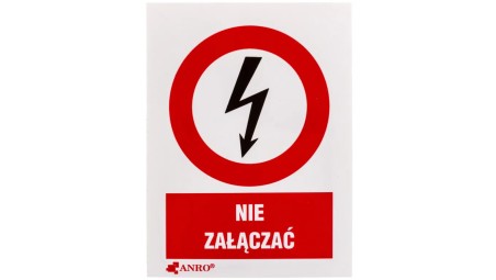 Samoprzylepna tabliczka ostrzegawcza /NIE ZAŁĄCZAĆ 52X74/ 3EZA/Q1/F