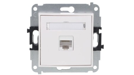 MINI Gniazdo komputerowe pojedyncze 1xRJ45 kat. 5e 8-stykowy biały MGK-1