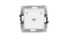 MINI Mechanizm gniazda komputerowego pojedynczego 1xRJ45, kat. 5e, 8-stykowy biały mat 25MGK-1