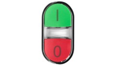 Przycisk podwójny podświetlany 22mm metal zielony /I/ czerwony /O/ przyciski płaskie SIRIUS ACT 3SU1051-3AB42-0AK0