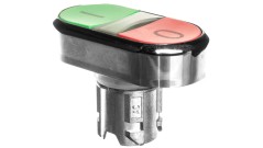 Przycisk podwójny podświetlany 22mm metal zielony /I/ czerwony /O/ przyciski płaskie SIRIUS ACT 3SU1051-3AB42-0AK0