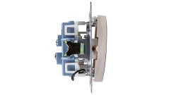 Simon 54 Łącznik schodowy podwójny z podświetlniem kremowy DW6/2L.01/41