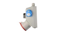 Zestaw instalacyjny z gniazdem 32A 5P+2P+Z (0-1) czerwony ZI05R441
