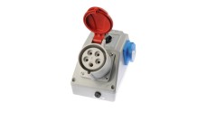 Zestaw instalacyjny z gniazdem 32A 5P+2P+Z (0-1) czerwony ZI05R441
