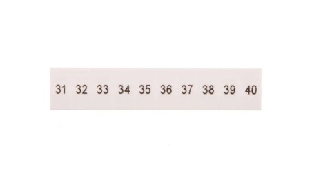 Oznacznik do złącz szynowych, opisówka ZB 5 numerowana od 31-40 kolor biały /10szt./