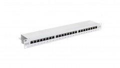 Patch panel kompletny 19 cali 24x RJ45 S/FTP kat. 6 1U szary (RAL 7035) DN-91624S