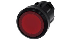 Przycisk podświetlany 22mm tworzywo czerwony płaski bez samopowrotu SIRIUS ACT 3SU1001-0AA20-0AA0