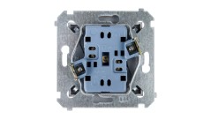 Simon 54 Gniazdo podwójne b/u 16A IP20 srebrny mat DG2MZ.01/43