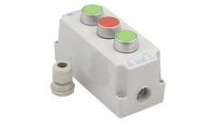 Kaseta sterownicza 3-otworowa z przyciskami zielony/czerwony/zielony IP65 ST22K3\02-1