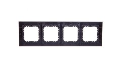 SONATA Ramka poczwórna czarne szkło / czarny R-4RGC/32/25