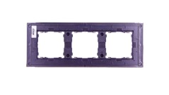 Simon 82 Ramka potrójna pozioma metalowa stal inox/ ramka pośrednia grafitowa 82837-37