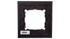 Simon 82 Ramka pojedyncza szklana czarna/ ramka pośrednia grafit 82817-32