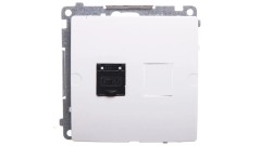 Simon Basic Gniazdo komputerowe pojedyncze RJ45 kat.6 z przesłoną białe BM61.01/11