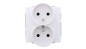 DECO Mechanizm gniazda podwójnego do ramki DECO Soft z uziemieniem 2x(2P+Z) (przesłony torów prądowych), biały mat 25DGPRSO-2zp
