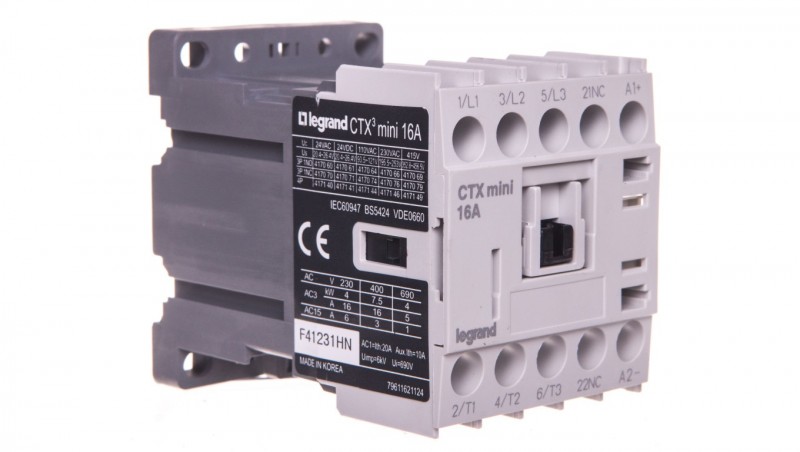 Stycznik mocy 16A 3P 24V DC 0Z 1R CTX3 MINI 417071 Stycznik mocy 16A 3P 24V DC 0Z 1R CTX3 MINI 417071
