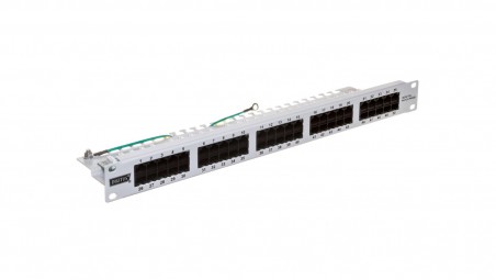 Patch panel telefoniczny ISDN 19cali 50xRJ45 U/UTP kat.3 1U szary DN-91350-1