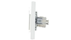 Gniazdo komputerowe Asfora pojedyncze RJ45 kat.5e ekranowane białe z ramką EPH5000121