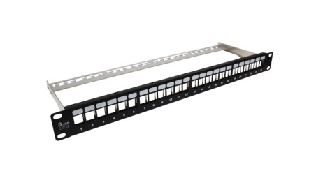 Patch panel 19 cali pusty, modularny 24 porty 1U z podporą niewyposażony PK020