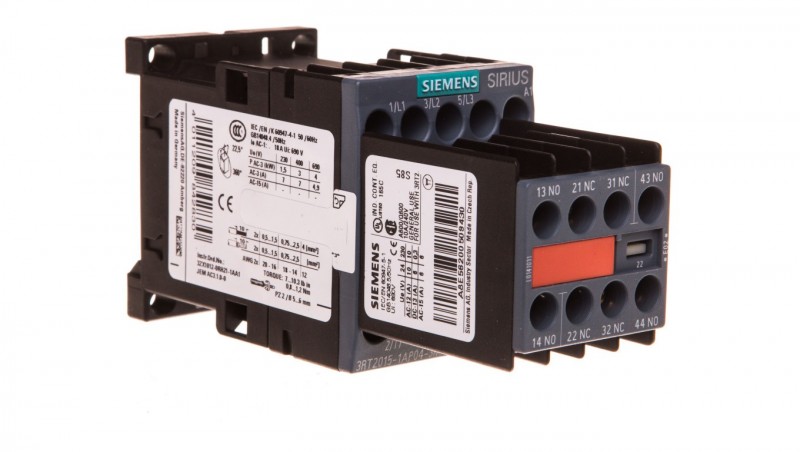 Stycznik mocy 7A 3P 230V AC 2Z 2R S00 3RT2015-1AP04-3MA0 Stycznik mocy 7A 3P 230V AC 2Z 2R S00 3RT2015-1AP04-3MA0
